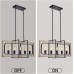 TZOE Rectangle Dinning Room Chandeliers,Rustic Pendant Lighting for Kitchen Island, White Oak Wood Color Metal&Black Finish Vintage Industrial 5-Light Chandelier,L31.5 x W8.6 x H13.7