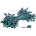 Novelty Lights 100 Foot C7 Outdoor String Light Christmas Stringer - Patio String Lights - Candelabra Base (C7/E12) - 12" Spacing - Green Wire