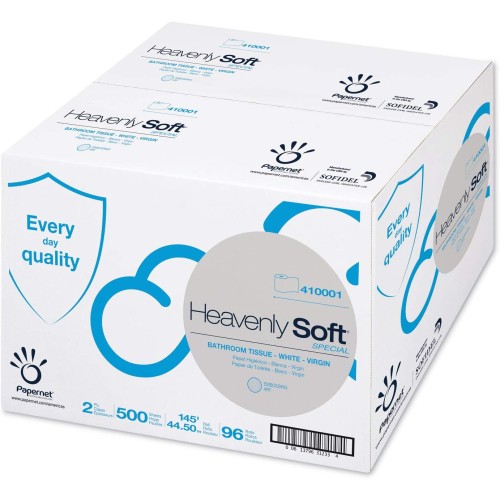 Heavenly Soft Toilet Tissue, Septic Safe, 2-Ply, White. 4.1-Inch x 146 ft, 500 Sheets/Roll, 96 RL/CT (410001)