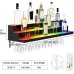 YITAHOME LED Light Liquor Bottle Display Shelf, 3-Tier 40-inch Bar Shelves for Liquor Bottles Wall Mounted Acrylic Liquor Shelf with Wine Holder Slots, Remote & App Control for Home Commercial Bar
