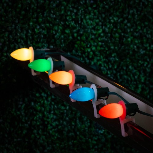Novelty Lights, Inc. C9 7 C Asst Ceramic Outdoor Patio Party Christmas Replacement Bulbs, Multi Color, 25 Pack