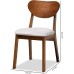 Baxton Studio Damara Mid-Century Modern Grey Fabric Upholstered and Walnut Brown Finished Wood 1-Piece Dining Chair
