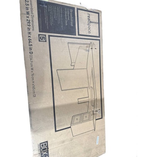 Realspace® Broadstreet 65" W U-Shaped Executive Corner Desk, Cherry