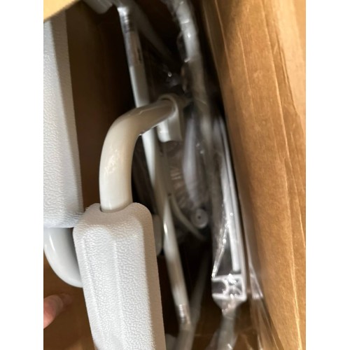 Drive Medical 11148-1 Folding Steel Bedside Commode Chair, Portable Toilet,