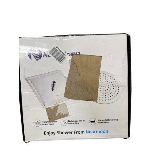 NearMoon Rain Shower Head, Ultra-Thin Design-Pressure Boosting, Awesome Some Experience, High Flow Stainless Steel Rainfall Head (16 Inch, Chrome Finish)