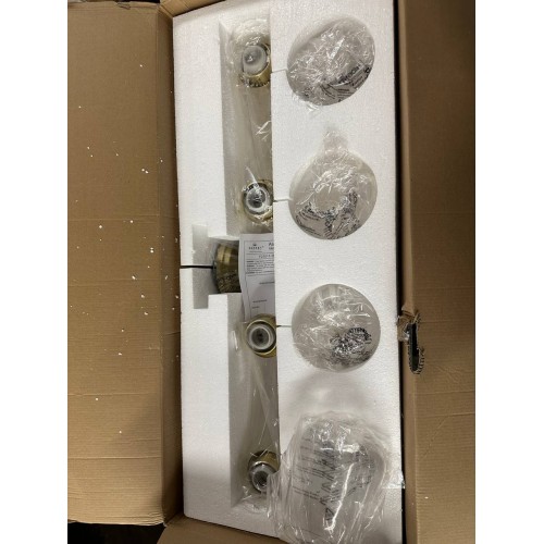 Sunset Lighting Four Light Stella Vanity - Clear Glass - With Champagne Gold Finish