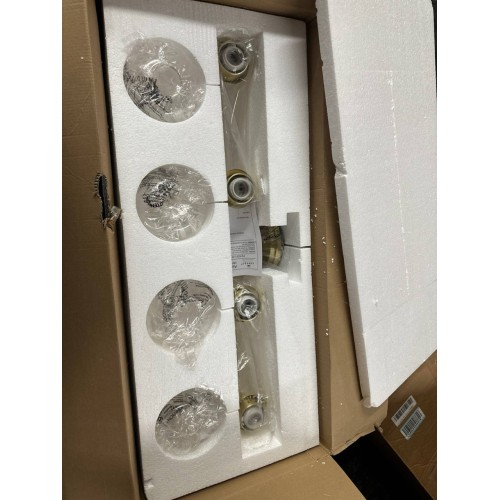 Sunset Lighting Four Light Stella Vanity - Clear Glass - With Champagne Gold Finish
