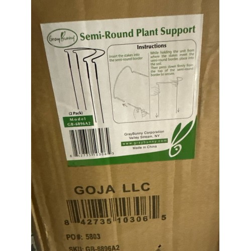 Half Round Plant Support Ring / Cage, Solid Steel Rust & UV Resistant Semi-circular Plant Border Metal Support, Wire Hoop Plant Support System)