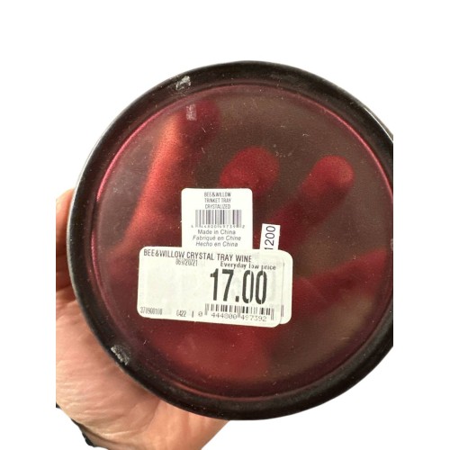 Charola Para Tocador Bee & Willow De Cristal Color Vino