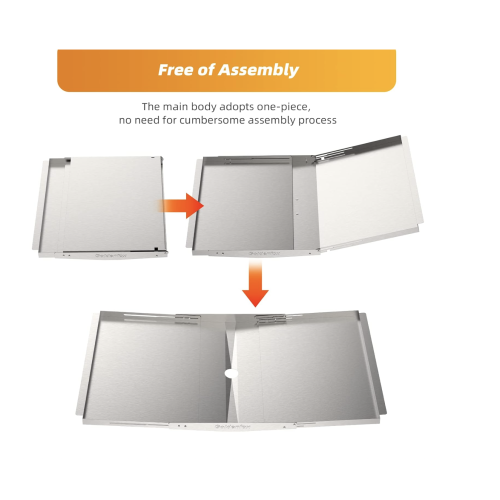 Golden Fox Grill Grease Tray with Catch Pan, Universal Adjustable 24"-30" Grill Replacement Parts Drip Pan for Dyna Glo, Nexgrill and More