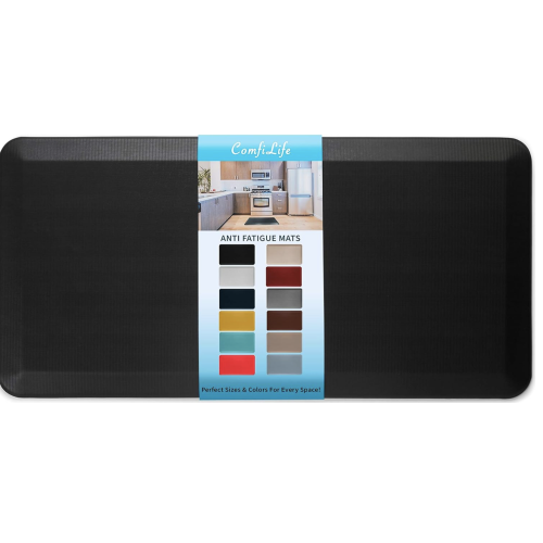 ComfiLife Anti Fatigue Floor Mat – 3/4 Inch Thick Perfect Kitchen Mat, Standing Desk Mat – Comfort at Home, Office, Garage – Durable – Stain Resistant – Non-Slip Bottom (20" x 39", Black)