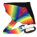 IMPRESA Large Rainbow Delta Kite - Easy to Assemble, Launch, Fly - Premium Quality, Great for Beach Use - The Best Kite for Everyone - Girls, Boys, Kids, Adults, Beginners and Pros -