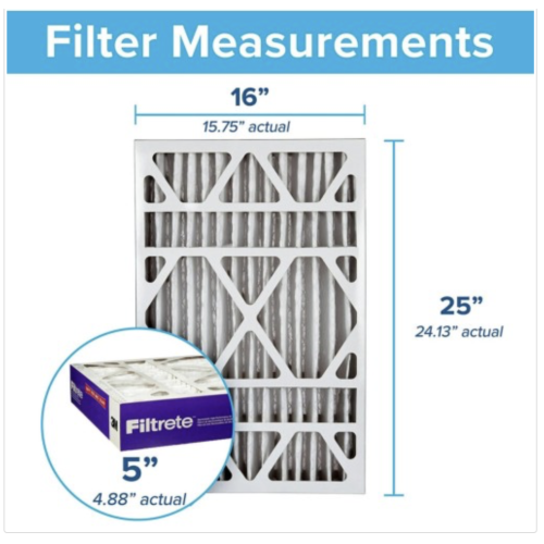 Filtrete 16x25x5, AC Furnace Air Filter, MPR 1550 DP, Healthy Living Ultra Allergen Deep Pleat, 1-Pack (Actual Dimensions 15.62x24.12x4.87)