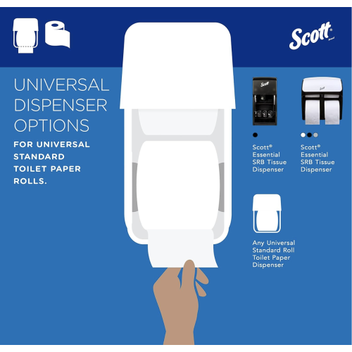 Scott Professional 100% Recycled Fiber Standard Roll Bulk Toilet Paper (13217), 2-Ply, Elevated Design, White, Individually Wrapped (80 Rolls of 473 Sheets, 37,840 Sheet Total)