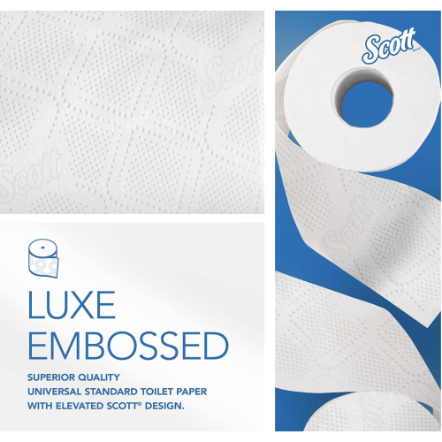 Scott Professional 100% Recycled Fiber Standard Roll Bulk Toilet Paper (13217), 2-Ply, Elevated Design, White, Individually Wrapped (80 Rolls of 473 Sheets, 37,840 Sheet Total)