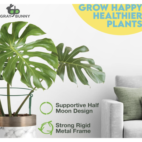 Half Round Plant Support Ring / Cage, Solid Steel Rust & UV Resistant Semi-circular Plant Border Metal Support, Wire Hoop Plant Support System)