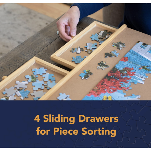 Bits and Pieces Original Standard Wooden Jigsaw Puzzle Plateau-The Complete Puzzle Storage System