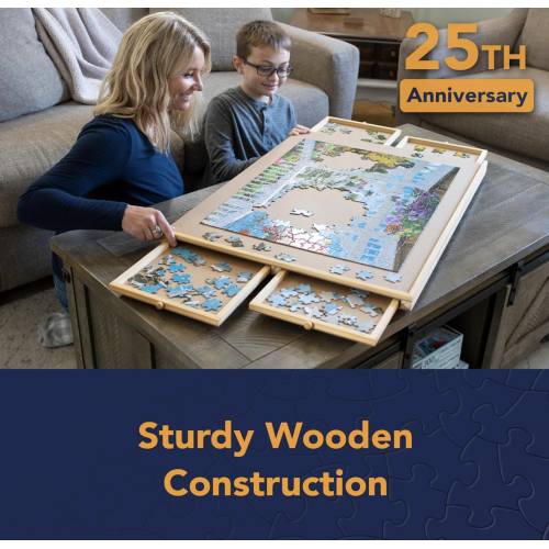 Bits and Pieces Original Standard Wooden Jigsaw Puzzle Plateau-The Complete Puzzle Storage System