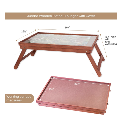 Bits and Pieces - Jumbo Puzzle Plateau Lounger with Cover, Legs, and Storage Drawers - 1500 pc Puzzle Accessories - Portable Puzzle Table - 25½”x 34½”