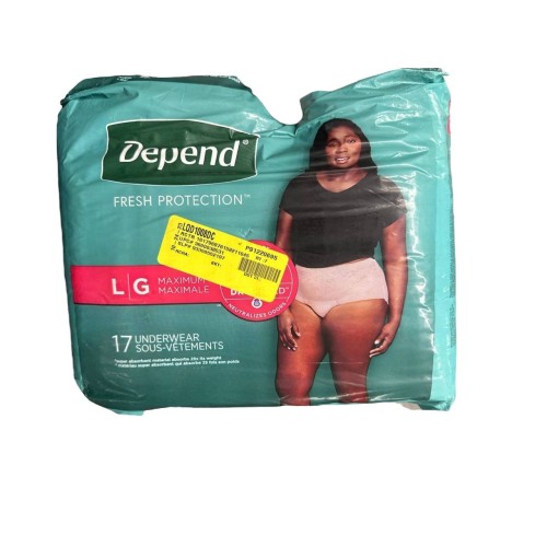 Depend Fresh Protection Women's Underwear Size Large 17ct Depend Fresh Protection Women's Underwear Size Large 17ct