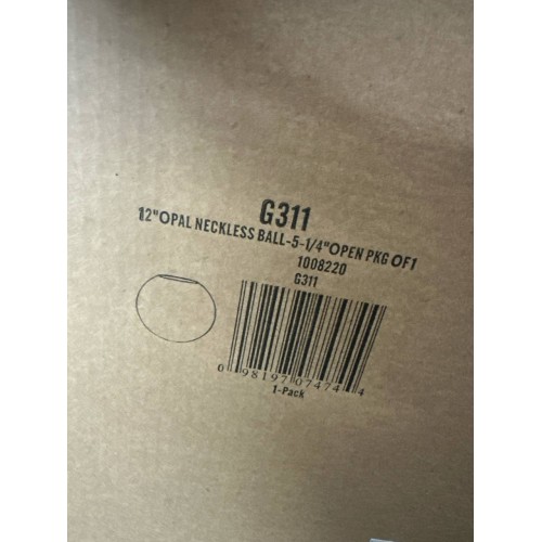 LUMINANCE 12" OPAL Neckless 5-inch Opening Ball G311 Light Shade LUMINANCE 12" OPAL Neckless 5-inch Opening Ball G311 Light Shade