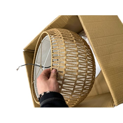 Rattan Farmhouse Chandelier Light Fixtures, 5-Lights Boho Large Pendant Brown Rattan Farmhouse Chandelier Light Fixtures, 5-Lights Boho Large Pendant Brown