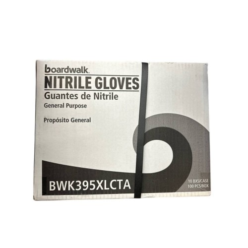 Boardwalk® Disposable General-Purpose Powder-Free Nitrile Gloves. Size X-Large. 5 mil. 9.5 in. Blue. 100 gloves/box. Boardwalk® Disposable General-Purpose Powder-Free Nitrile Gloves. Size X-Large. 5 mil. 9.5 in. Blue. 100 gloves/box.