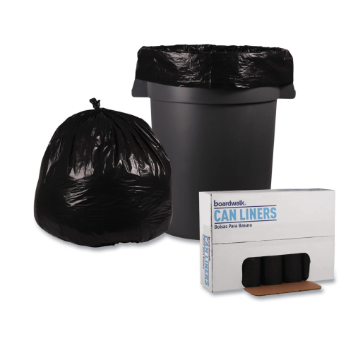 Boardwalk 517 SH-Grade Repro Can Liners, 40x46, 45gal, 1.2mil, Black, 10 Bag/Roll, 10 Roll/CT