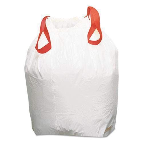 Boardwalk BWK1DK100 13 Gallon 0.8 mil. Drawstring Kitchen Bags - White (100 Bags/Roll, 2 Rolls/Carton)