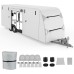 Travel Trailer RV Cover 24'-27' Water-Resistant Anti-UV Camper Cover for Winter Snow with Jack Cover 4 Tire Covers and Gutter Covers