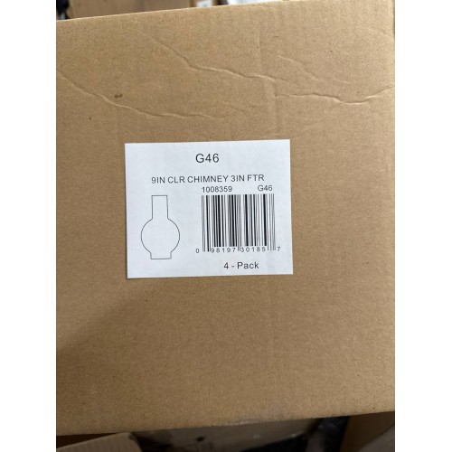 Clear Glass Lamp Chimney, Hurricane Globe 9in high 3in w fitter opening vintage 4-pack