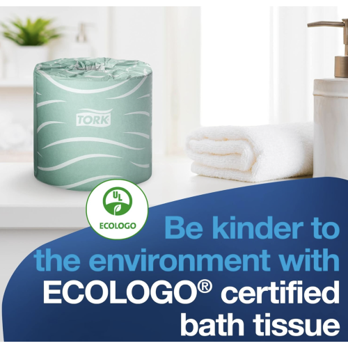 SCA Tissue North America Tork Universal Bath 2-Ply White 4 X 3.75 Sheet 500 Sheets/Roll 96/Carton TM1616S