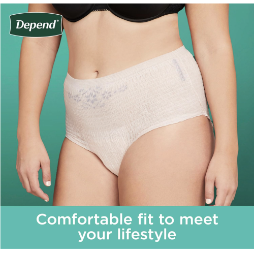 Kimberly Clark Depend FIT-FLEX Incontinence Underwear For Women - Maximum Absorbency - Blush