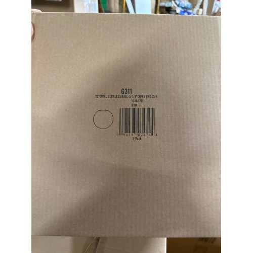 LUMINANCE 12" OPAL Neckless 5-inch Opening Ball G311 Light Shade