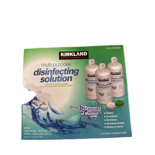 Kirkland Multi-Purpose Sterile Solution for Any Soft Contact Lens 16 oz 3 Pack