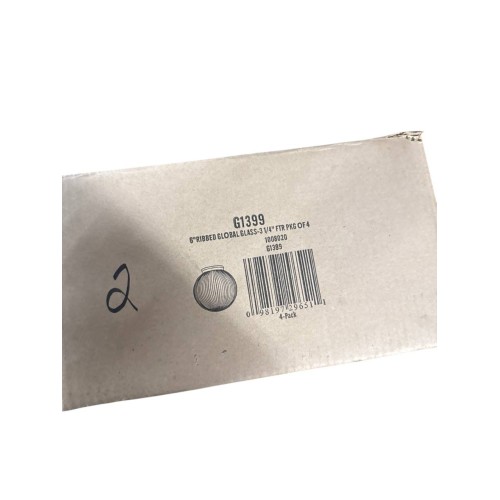 Vintage Replacement Clear Ribbed Glass Dome Light Globe