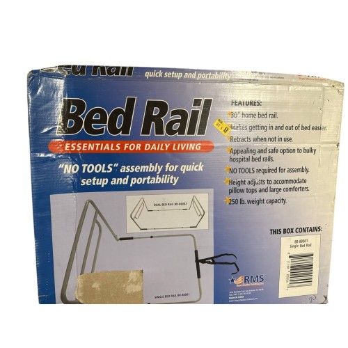 RMS Single Hand Bed Rail for Elderly Adults - Bed Assist Rail, Bedside Safety & Stability Grab Bar for Individual with Disability - Fits King, Queen, Full & Twin Beds