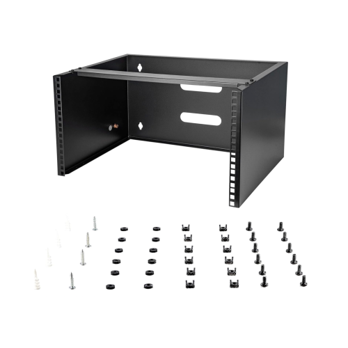 StarTech.com 6U Wall Mount Network Rack - 14 Inch Deep (Low Profile) - 19" Patch Panel Bracket for Shallow Server and IT Equipment, Network Switches - 44lbs/20kg Weight Capacity, Black (WALLMOUNT6)