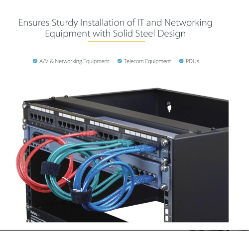 StarTech.com 6U Wall Mount Network Rack - 14 Inch Deep (Low Profile) - 19" Patch Panel Bracket for Shallow Server and IT Equipment, Network Switches - 44lbs/20kg Weight Capacity, Black (WALLMOUNT6)