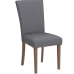 COLAMY Upholstered Parsons Dining Chairs Set of 2, Fabric Dining Room Kitchen Side Chair with Nailhead Trim and Wood Legs - Dark Grey