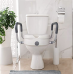 RMS Raised Toilet Seat - 5 Inch Elevated Riser With Adjustable Padded Arms - Toilet Safety Seat For Elongated Or Standard Commode