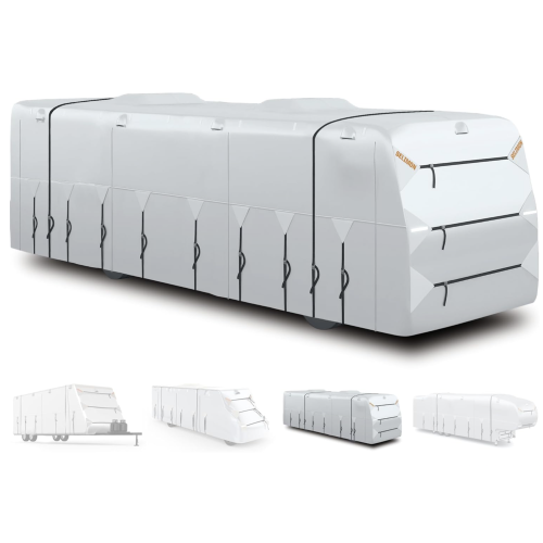 300D Top Class A RV Cover with Waterproof PU Coating Rip-Resistent & Anti-UV Winter Camper Cover Fits 37' to 40' Motorhome
