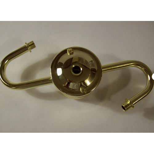 10 - ARM LAMP CLUSTER ARM S - TYPE STEEL BRASS PLATED LAMP PART NEW 