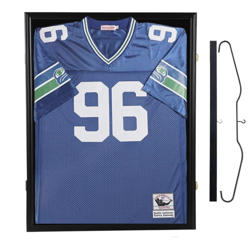 Jersey Display Frame Case Large Frames Shadow Box Lockable with UV Protection Acrylic Hanger and Wall Mount Option for Baseball Basketball Football Soccer Hockey Sport Shirt