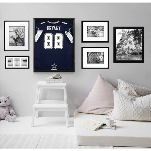 Jersey Display Frame Case Large Frames Shadow Box Lockable with UV Protection Acrylic Hanger and Wall Mount Option for Baseball Basketball Football Soccer Hockey Sport Shirt