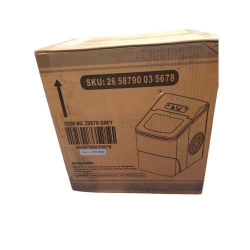 AGLUCKY Ice Makers Countertop with Self-Cleaning, 26lbs/24hrs, 9 Cubes Ready in 6 Mins, Portable Ice Machine with 2 Sizes Bullet Ice/Ice Scoop/Basket for Home/Kitchen/Office/Bar/Party, Grey