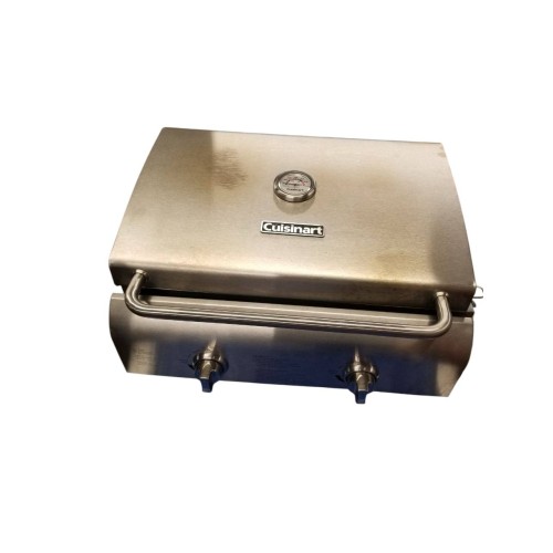 Cuisinart CGG-306 Chef's Style Portable Propane Tabletop 20,000 BTU Professional Gas Grill + Cuisinart CNW-328 Non Stick 11-Inch Grill Wok