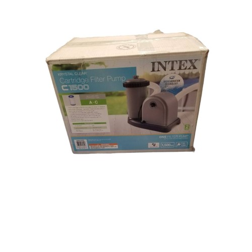 INTEX C1500 Krystal Clear Cartridge Filter Pump for Above Ground Pools: 1500 GPH Pump Flow Rate – Improved Circulation and Filtration – Easy Installation – Improved Water Clarity – Easy-to-Clean