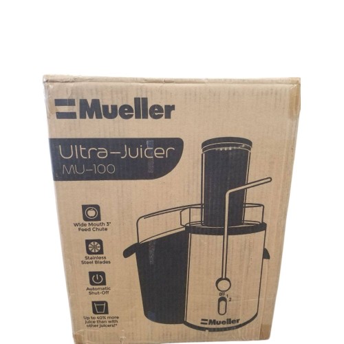 Mueller Juicer Ultra Power, Easy Clean Extractor Press Centrifugal Juicing Machine, Wide 3" Feed Chute for Whole Fruit Vegetable, Anti-drip, Large, Silver