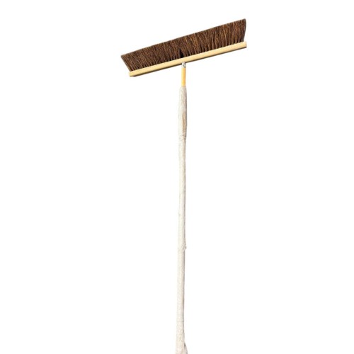 Indoor & Outdoor Broom Head – Heavy Duty Hardwood Block – Palmyra Bristles – Deck Scrub Brush – Two Threaded Handle Holes for Better Assist